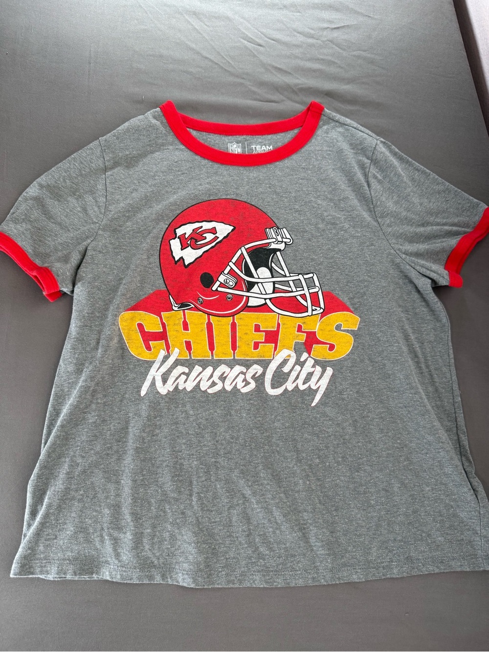 NFL Gray Tee with Red Ringer Collar